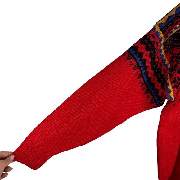 OBERMEYER KILIAN OVERSIZED HOLIDAY FAIR ISLE WOOL BLEND SKI SWEATER - Picture 9 of 11